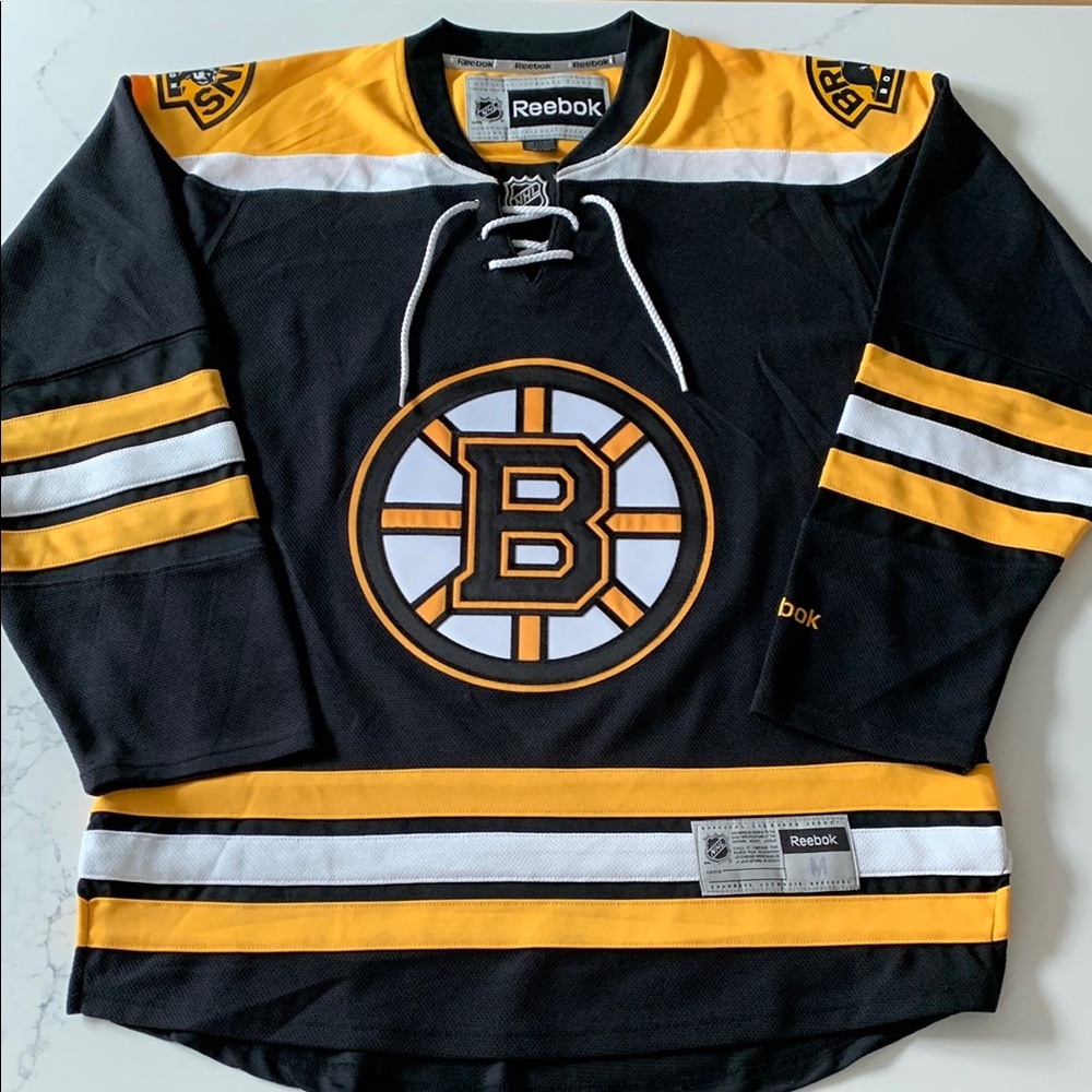 Reebok Boston Bruins Black and Gold Blank Hockey Jersey